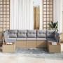 Conjunto de sofás de jardín con cojín 7 pcs Beige y Gris Claro en Sofás de exterior | Comprar online en Foru.es