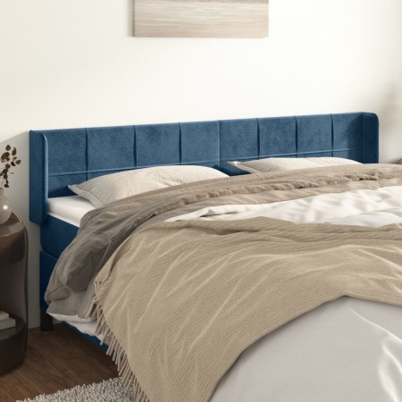 Cabecero de terciopelo azul oscuro 203x16x78/88 cm de vidaXL, Cabeceros y pies de cama - Ref: Foro24-3118838, Precio: 88,96 €...