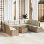 Conjunto de sofás de jardín 5 pcs Beige y Crema Ratán sintético en Sofás de exterior | Comprar online en Foru.es