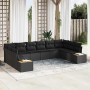 Conjunto de sofás de jardín 10 pcs Negro Ratán sintético en Sofás de exterior | Comprar online en Foru.es