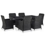 Set de comedor de jardín 7 piezas ratán sintético negro en Conjuntos de jardín | Comprar online en Foru.es