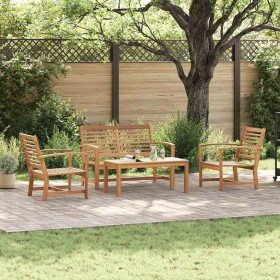 Conjunto de sofás de jardín 4 pcs Natural Madera de teca maciza en Conjuntos de jardín | Comprar online en Foru.es
