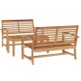Conjunto de sofás de jardín 3 pcs Natural Madera de teca maciza en Conjuntos de jardín | Comprar online en Foru.es