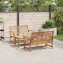 Conjunto de sofás de jardín 3 pcs Natural Madera de teca maciza en Conjuntos de jardín | Comprar online en Foru.es