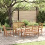 Conjunto de sofás de jardín 5 pcs Natural Madera de teca maciza en Conjuntos de jardín | Comprar online en Foru.es