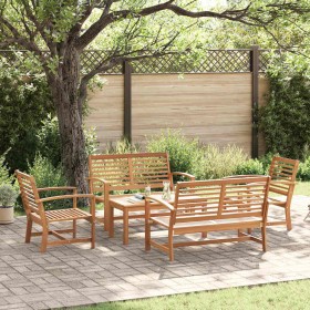 Conjunto de sofás de jardín 5 pcs Natural Madera de teca maciza en Conjuntos de jardín | Comprar online en Foru.es