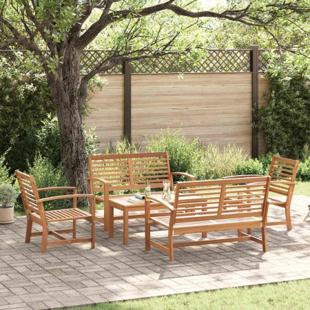 Conjunto de sofás de jardín 5 pcs Natural Madera de teca maciza en Conjuntos de jardín | Comprar online en Foru.es