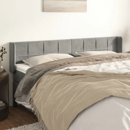 Light gray velvet headboard 203x16x78/88 cm by vidaXL, Headboards and footboards - Ref: Foro24-3118834, Price: 64,54 €, Disco...