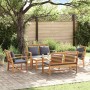Conjunto de sofás de jardín 5 pcs Natural Madera de teca maciza en Conjuntos de jardín | Comprar online en Foru.es