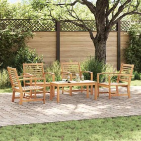 Conjunto de sofás de jardín 5 pcs Natural Madera de teca maciza en Conjuntos de jardín | Comprar online en Foru.es