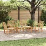 Conjunto de sofás de jardín 5 pcs Natural Madera de teca maciza en Conjuntos de jardín | Comprar online en Foru.es