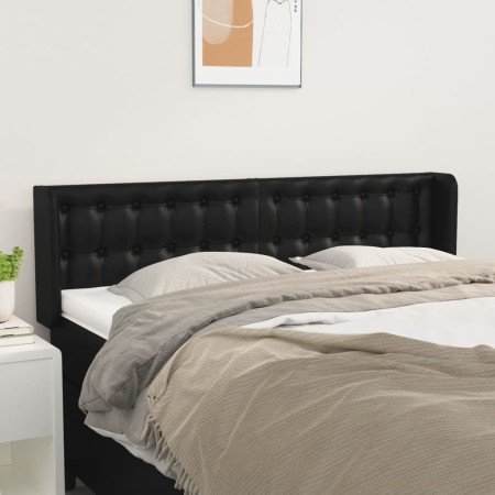 Cabecero de cuero sintético negro 147x16x78/88 cm de vidaXL, Cabeceros y pies de cama - Ref: Foro24-3118858, Precio: 69,43 €,...