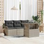 Conjunto de sofá de jardín 5 pcs Gris Claro Rattan de Poliéster en Sofás de exterior | Comprar online en Foru.es