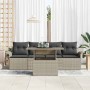 Conjunto de sofá de jardín 5 pcs Gris Claro Rattan de Poliéster en Sofás de exterior | Comprar online en Foru.es