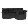 Conjunto de sofá de jardín 5 pcs Negro Rattan de Poliéster en Sofás de exterior | Comprar online en Foru.es
