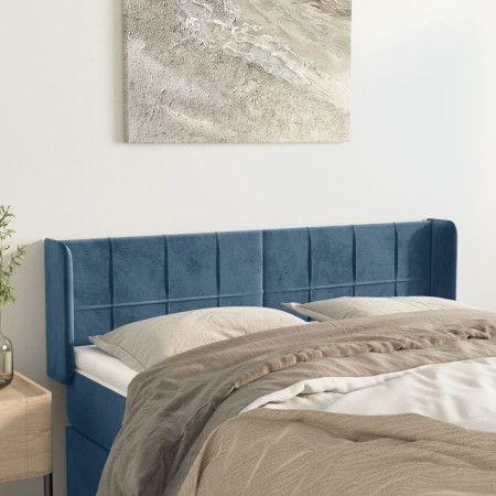 Cabecero de terciopelo azul oscuro 147x16x78/88 cm de vidaXL, Cabeceros y pies de cama - Ref: Foro24-3118820, Precio: 52,90 €...
