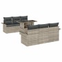 Conjunto de sofá de jardín 7 pcs Gris Claro Rattan de Poliéster en Sofás de exterior | Comprar online en Foru.es