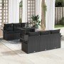 Conjunto de sofá de jardín 7 pcs Negro Rattan de Poliéster en Sofás de exterior | Comprar online en Foru.es