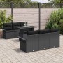 Conjunto de sofá de jardín 7 pcs Negro Rattan de Poliéster en Sofás de exterior | Comprar online en Foru.es