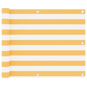 Toldo para balcón tela oxford blanco y amarillo 75x600 cm en Sombrillas | Comprar online en Foru.es