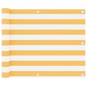 Toldo para balcón tela oxford blanco y amarillo 75x600 cm en Sombrillas | Comprar online en Foru.es