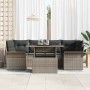 Conjunto de sofá de jardín 7 pcs Gris Rattan de Poliéster en Sofás de exterior | Comprar online en Foru.es