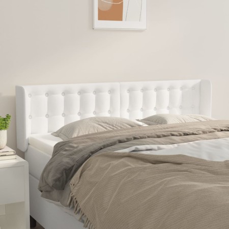 Cabecero de cuero sintético blanco 147x16x78/88 cm de vidaXL, Cabeceros y pies de cama - Ref: Foro24-3118859, Precio: 80,95 €...
