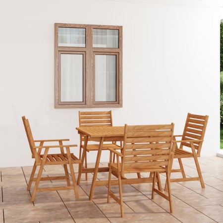 Juego de comedor para jardín 5 piezas madera maciza de acacia en Conjuntos de jardín | Comprar online en Foru.es