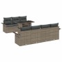 Conjunto de sofá de jardín 8 pcs Gris Rattan de Poliéster en Sofás de exterior | Comprar online en Foru.es