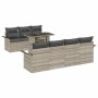 Conjunto de sofá de jardín 8 pcs Gris Claro Rattan de Poliéster en Sofás de exterior | Comprar online en Foru.es