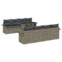 Conjunto de sofá de jardín 9 pcs Gris Rattan de Poliéster en Sofás de exterior | Comprar online en Foru.es