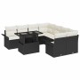 Conjunto de sofá de jardín 9 pcs Negro Rattan de Poliéster en Sofás de exterior | Comprar online en Foru.es