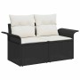 Conjunto de sofá de jardín 9 pcs Negro Rattan de Poliéster en Sofás de exterior | Comprar online en Foru.es