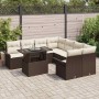 Conjunto de sofá de jardín 9 pcs Marrón Rattan de Poliéster en Sofás de exterior | Comprar online en Foru.es