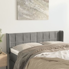 Cabecero de terciopelo gris claro 147x16x78/88 cm de vidaXL, Cabeceros y pies de cama - Ref: Foro24-3118816, Precio: 68,14 €,...