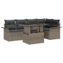 Conjunto de sofá de jardín 6 pcs Gris Rattan de Poliéster en Sofás de exterior | Comprar online en Foru.es