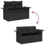 Conjunto de sofá de jardín 6 pcs Negro Rattan de Poliéster en Sofás de exterior | Comprar online en Foru.es