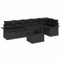 Conjunto de sofá de jardín con cojín 7 pcs Negro Poliratán en Sofás de exterior | Comprar online en Foru.es