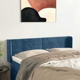 Cabecero de terciopelo azul oscuro 147x16x78/88 cm de vidaXL, Cabeceros y pies de cama - Ref: Foro24-3118960, Precio: 66,70 €...