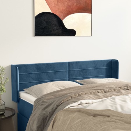 Cabecero de terciopelo azul oscuro 147x16x78/88 cm de vidaXL, Cabeceros y pies de cama - Ref: Foro24-3118960, Precio: 65,24 €...