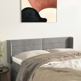 Cabecero de terciopelo gris claro 147x16x78/88 cm de vidaXL, Cabeceros y pies de cama - Ref: Foro24-3118956, Precio: 59,17 €,...
