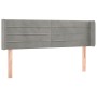 Cabecero de terciopelo gris claro 147x16x78/88 cm de vidaXL, Cabeceros y pies de cama - Ref: Foro24-3118956, Precio: 61,33 €,...