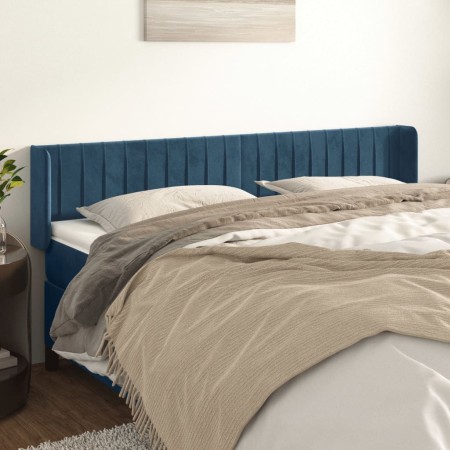 Cabecero de terciopelo azul oscuro 183x16x78/88 cm de vidaXL, Cabeceros y pies de cama - Ref: Foro24-3119070, Precio: 83,38 €...