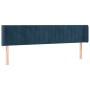 Cabecero de terciopelo azul oscuro 183x16x78/88 cm de vidaXL, Cabeceros y pies de cama - Ref: Foro24-3119070, Precio: 83,38 €...