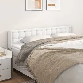 Kopfteil aus weißem Kunstleder, 203 x 16 x 78/88 cm von vidaXL, Kopf- und Fußteile - Ref: Foro24-3118877, Preis: 72,04 €, Rab...