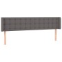 Cabecero de cuero sintético gris 203x16x78/88 cm de vidaXL, Cabeceros y pies de cama - Ref: Foro24-3118880, Precio: 78,19 €, ...