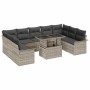 Conjunto de sofá de jardín con cojín Manual 10 pcs Gris Claro en Sofás de exterior | Comprar online en Foru.es