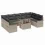 Conjunto de sofá de jardín con cojín Manual 10 pcs Gris Claro en Sofás de exterior | Comprar online en Foru.es