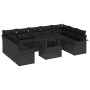Conjunto de sofá de jardín 10 pcs Negro Rattan de Poliéster en Sofás de exterior | Comprar online en Foru.es