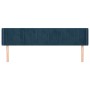 Cabecero de terciopelo azul oscuro 203x16x78/88 cm de vidaXL, Cabeceros y pies de cama - Ref: Foro24-3119076, Precio: 73,94 €...